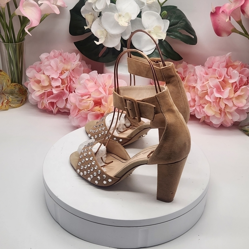 ABS Open-toed Rhinestone Pumps Size 8 - Picture 3 of 14